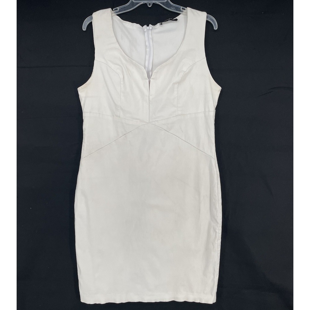 Fashion To Figureβ Womens Sz 2X Solid White Sleeveless Stretch Tank Midi Dress